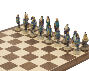 Medieval Hand painted themed chess pieces by Italfama