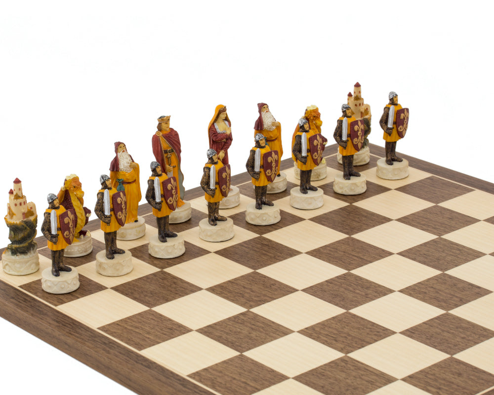 Medieval Hand painted themed chess pieces by Italfama