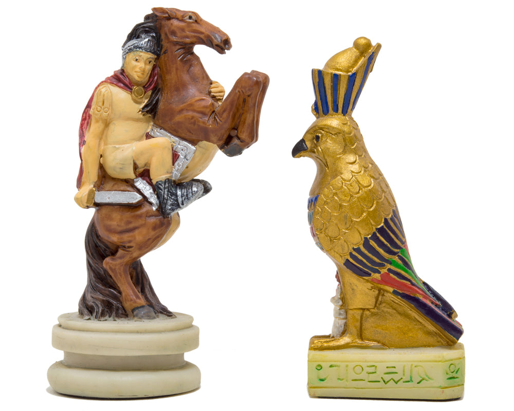 The Romans Vs Egyptians hand painted themed chess pieces by Italfama