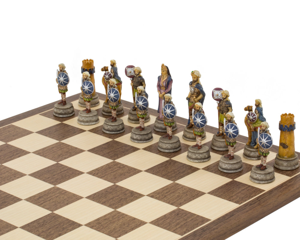 The Romans Vs Arabs Hand painted themed chess pieces by Italfama