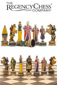 The Hungarians vs Turkish Hand painted themed chess pieces by Italfama