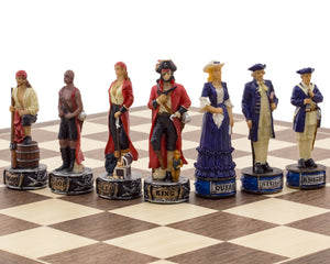 The Pirates Vs Navy Hand painted themed chess pieces by Italfama
