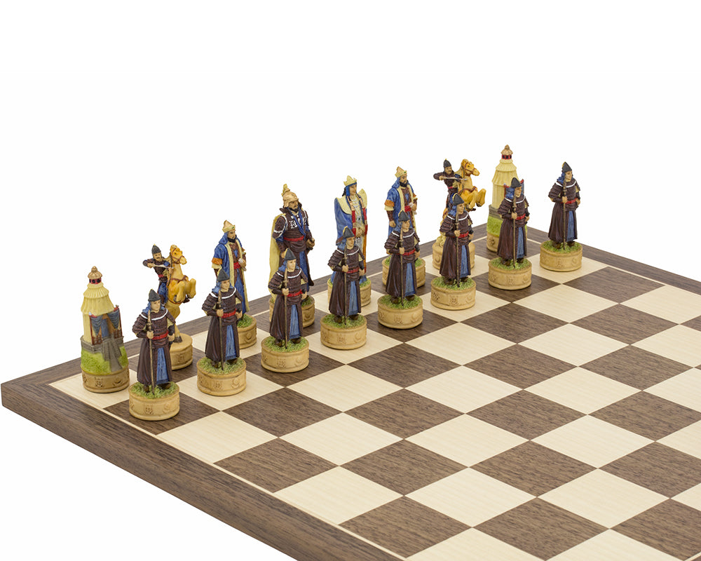 The Russians Vs Mongolians Hand painted themed chess pieces by Italfama