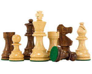 French Knight Series Golden Rosewood Chess Pieces 3.25 Inches