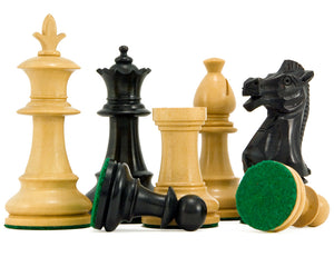 Flower Series Ebonised Staunton Chess Pieces 3.25 Inches