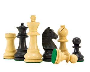 Down Head Knight Ebonised Staunton Chess Pieces 3 Inches