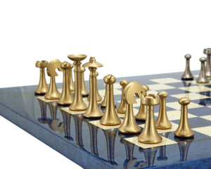 Metropolis Series 2.75 Inch Brass and Nickel Chess Pieces