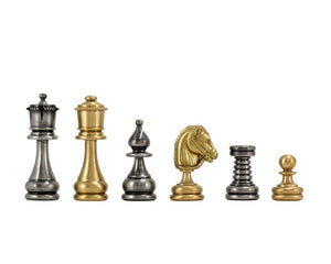 Verona Series 2.75 Inches Brass and Nickel Chess Pieces