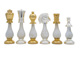 The San Severeo 24 Carat Gold and 990 Silver Plated 3.75 inch Chessmen