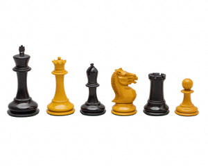 The Harrwitz Black and Antiqued Reproduction Chess Men 3.5 inch