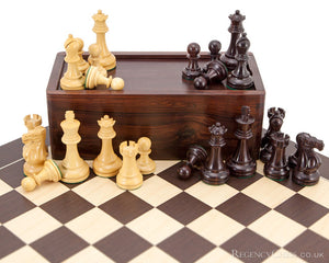 Rosewood and Wenge Deluxe Chess Set with Case