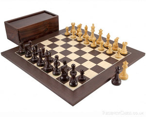 Rosewood and Wenge Deluxe Chess Set with Case