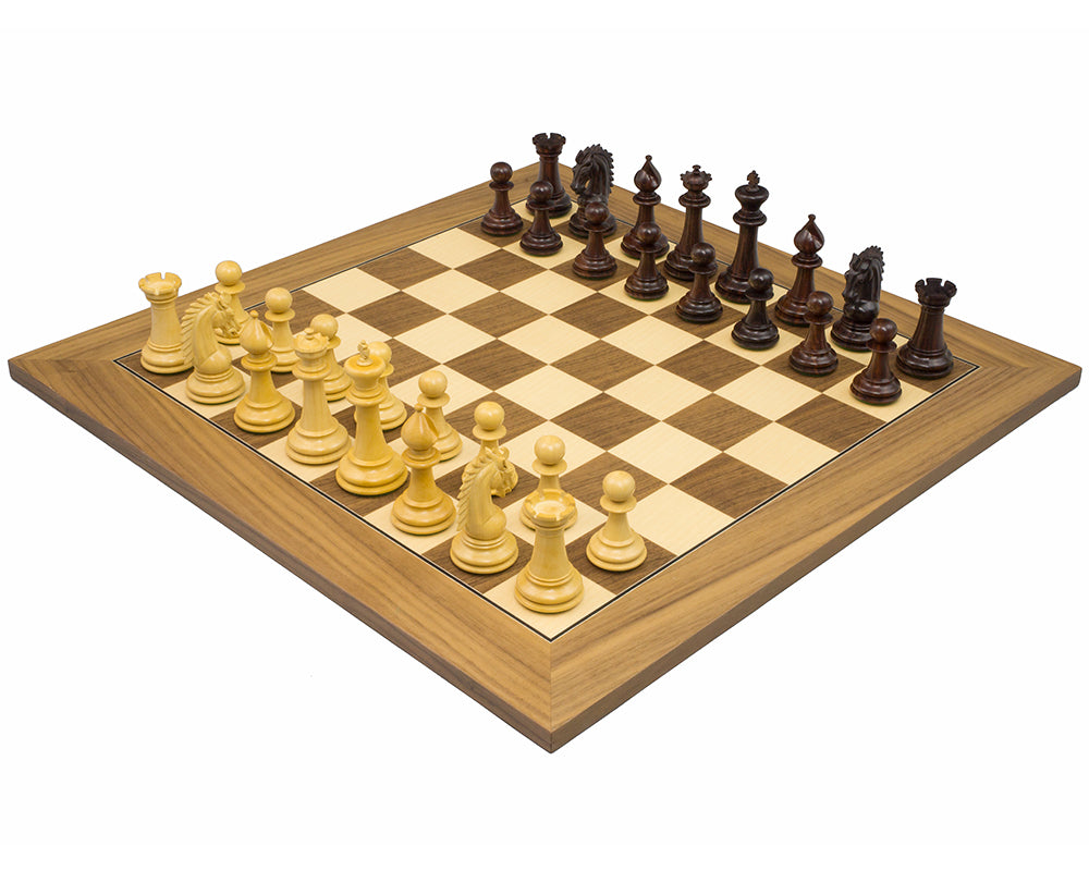 The Sheffield Knight Rosewood & Walnut Chess Set