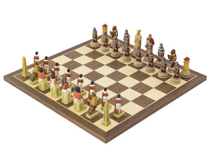 The Romans Vs Egyptians Hand Painted Chess Set