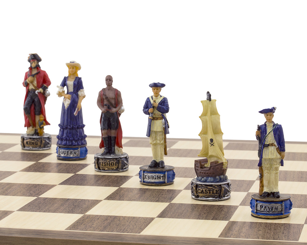 The Pirates Vs Navy Hand Painted Chess Set