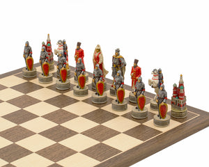 The Russians Vs Mongolians Hand Painted Chess Set
