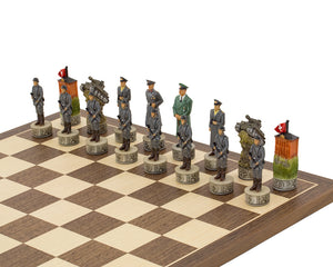 The Hitler Vs Roosevelt WWII Hand Painted Chess Set
