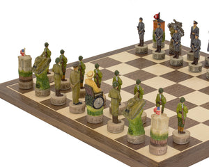 The Hitler Vs Roosevelt WWII Hand Painted Chess Set