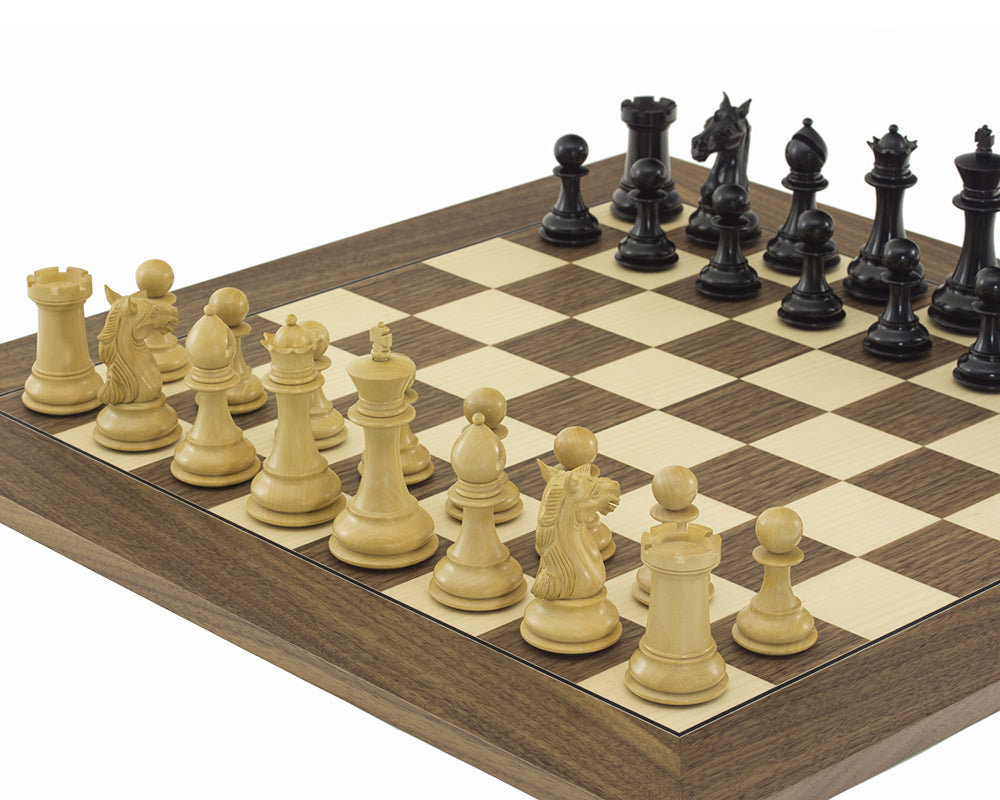 The Columbus Ebony and Walnut Chess Set