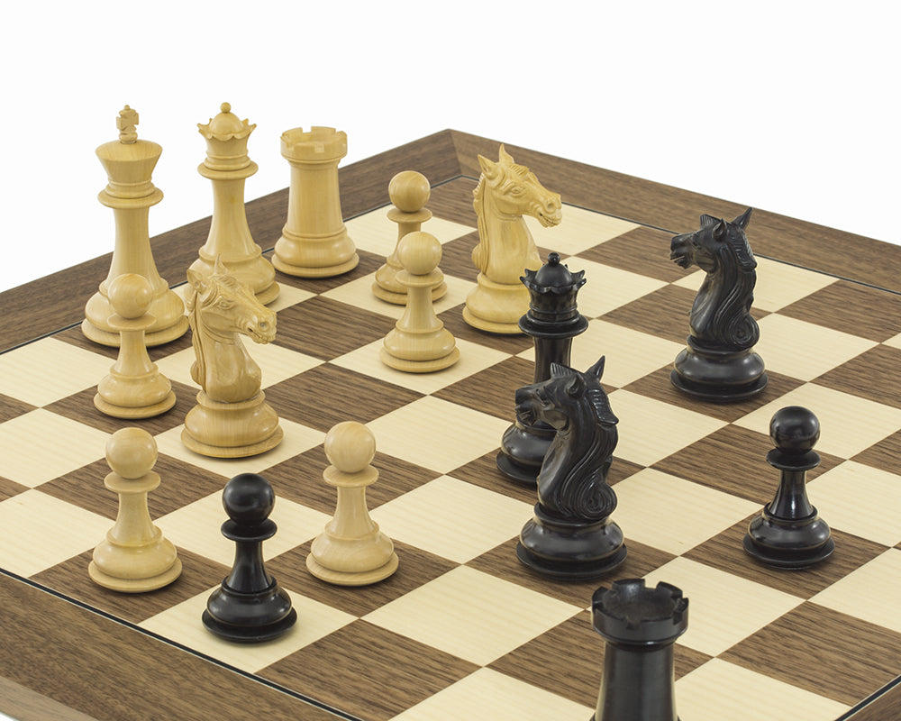 The Columbus Ebony and Walnut Chess Set