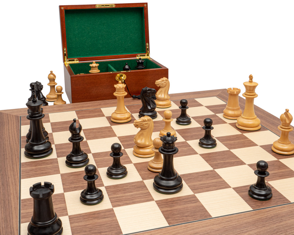 The 1851 Reproduction Ebony and Walnut Luxury Staunton Chess Set