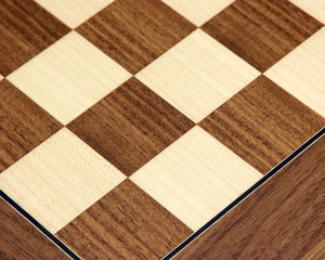 15.75 Inch Walnut and Maple Deluxe Chess Board