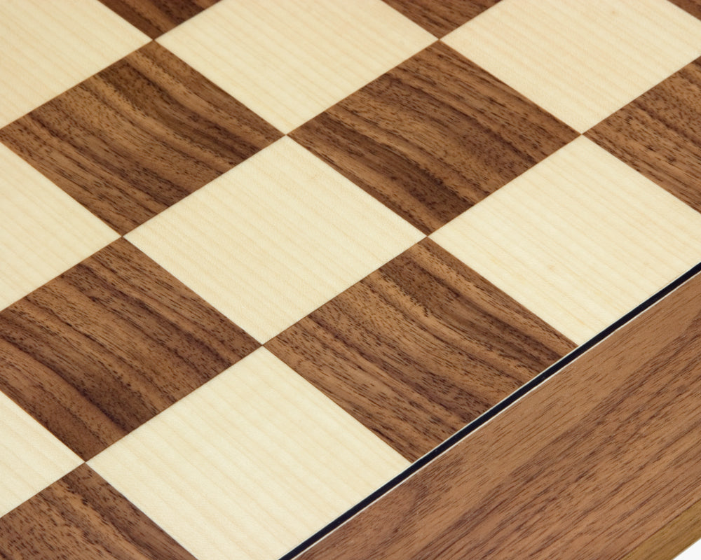 21.7 Inch Walnut and Maple Deluxe Chess Board