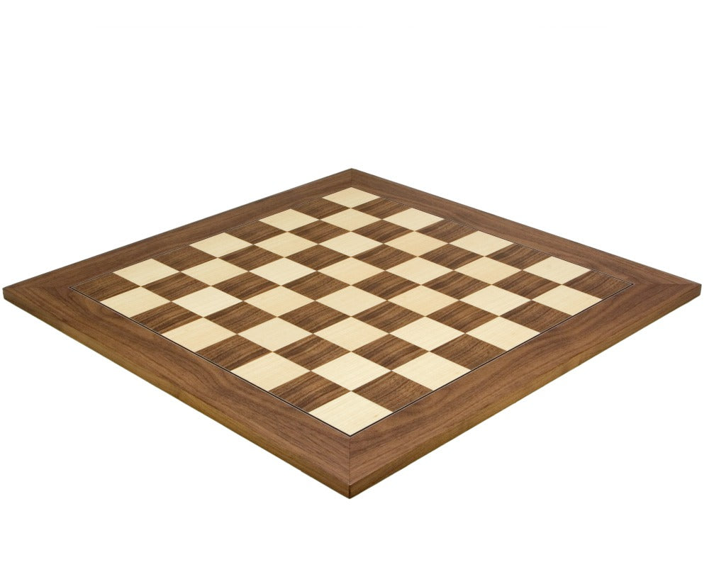 21.7 Inch Walnut and Maple Deluxe Chess Board