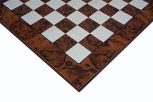 17 Inch Dark Walnut and Elmwood Luxury Chess Board