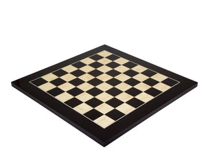 17.75 Inch Lacquered Black Anegre Deluxe Chess Board