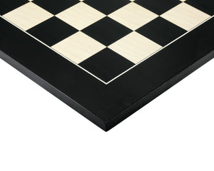 21.7 Inch Gloss Black Anegre and Maple Deluxe Chess Board