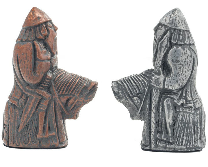 Berkeley Chess Medieval Metallic Chess Men intricately detailed resin pieces inspired by medieval designs, handcrafted in the UK