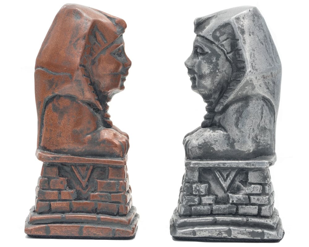 Berkeley Chess Egyptian Metallic Chess Men - Silver and Copper Intricately Sculpted Resin Chess Pieces