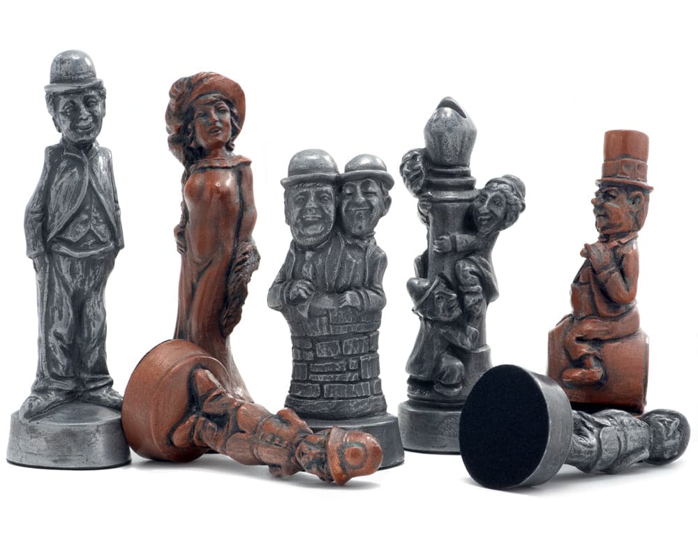 Berkeley Chess Movie Stars Metallic Chess Men - Handcrafted stone resin pieces with unique metallic finish, featuring a 5.25 inch King.