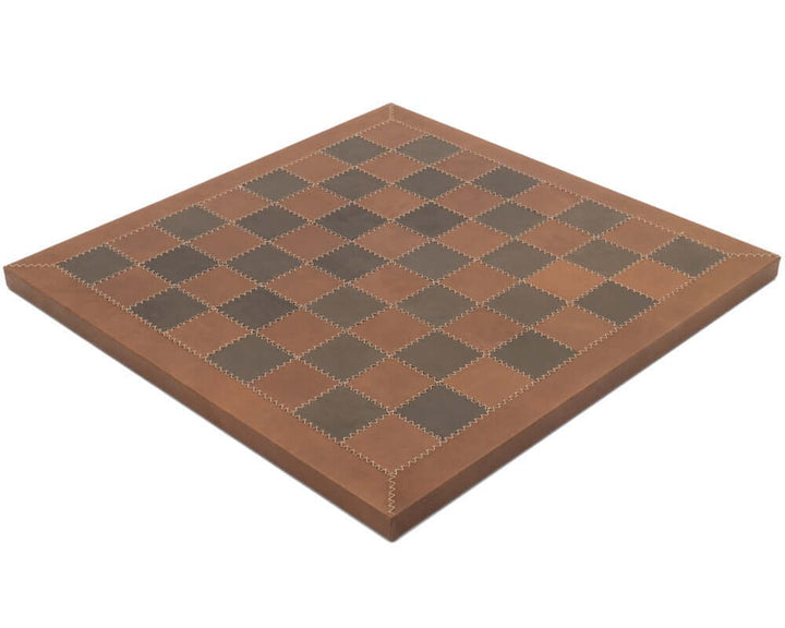 16.5 inch Siena Genuine Leather Chess Board by Italfama - Luxurious leather board with premium design for displaying and playing chess