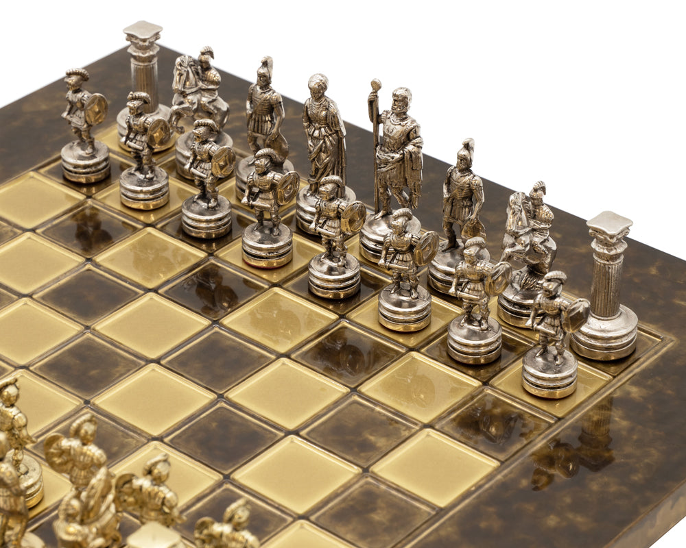 Manopoulos Greek Roman Army Metal Chess Set - SMALL – ChessSets