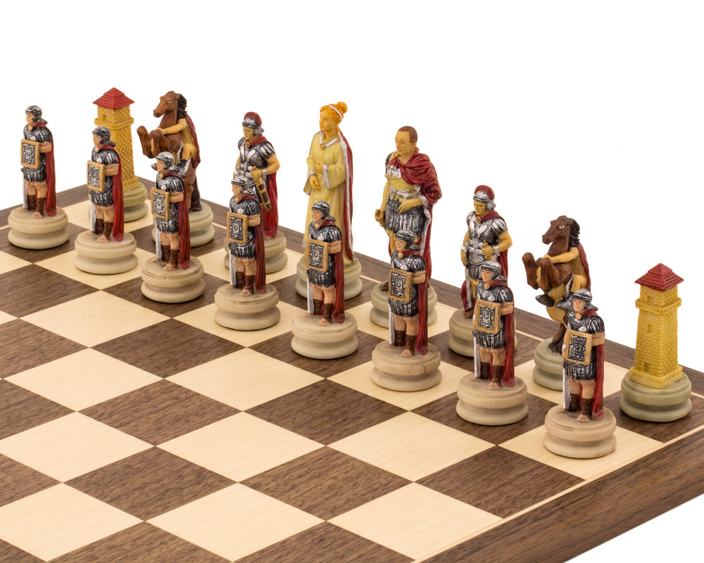Les Romains contre les Égyptiens pièces d'échecs thématiques peintes à la main par Italfama