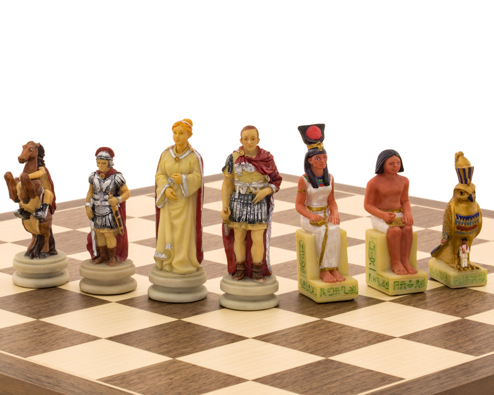 Les Romains contre les Égyptiens pièces d'échecs thématiques peintes à la main par Italfama