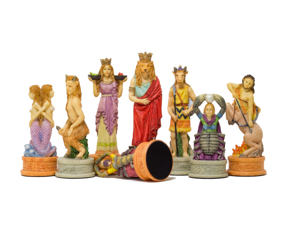 The Zodiac hand painted Italian themed chess pieces by Italfama
