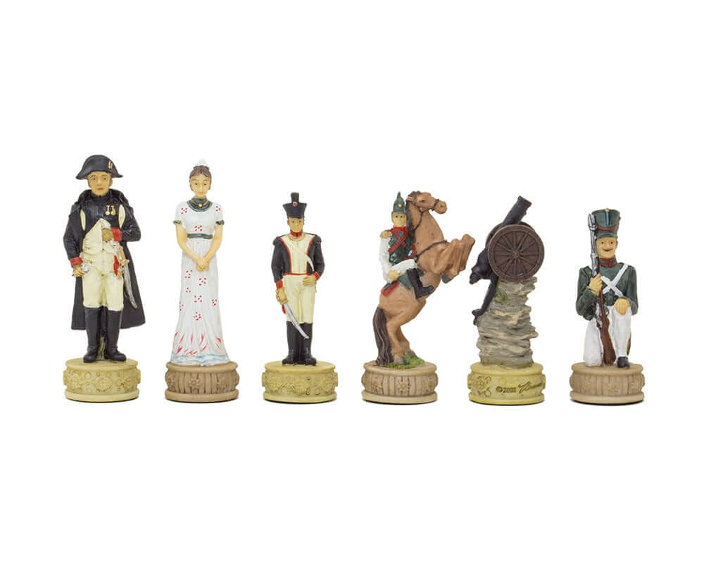 The Napoleon Vs Russians Hand-Painted Themed Chessmen by Italfama