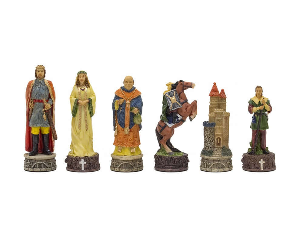 The Robin Hood Hand painted themed chess pieces by Italfama featuring detailed characters, made in Italy, 3.25 inch King, perfect for 15.75 inch board