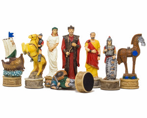 The Battle of Troy Hand painted themed chess pieces by Italfama