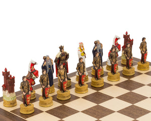 Les pièces d'échecs thématiques du roi Arthur peintes à la main par Italfama