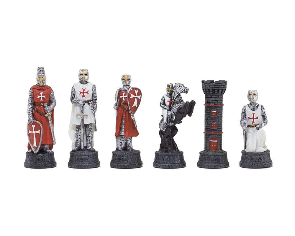 Crusader Hand Painted Themed Chessmen