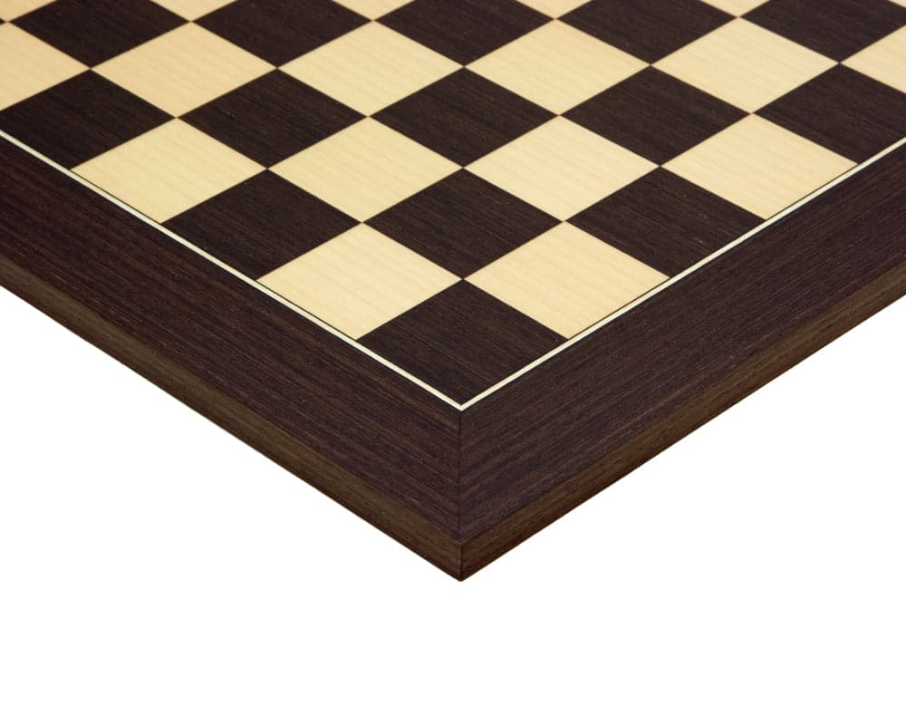 17.75 inch Wenge and Maple deluxe chess board with 1.75 inch playing squares, beautifully crafted in Spain by Rechapados Ferrer S.A.