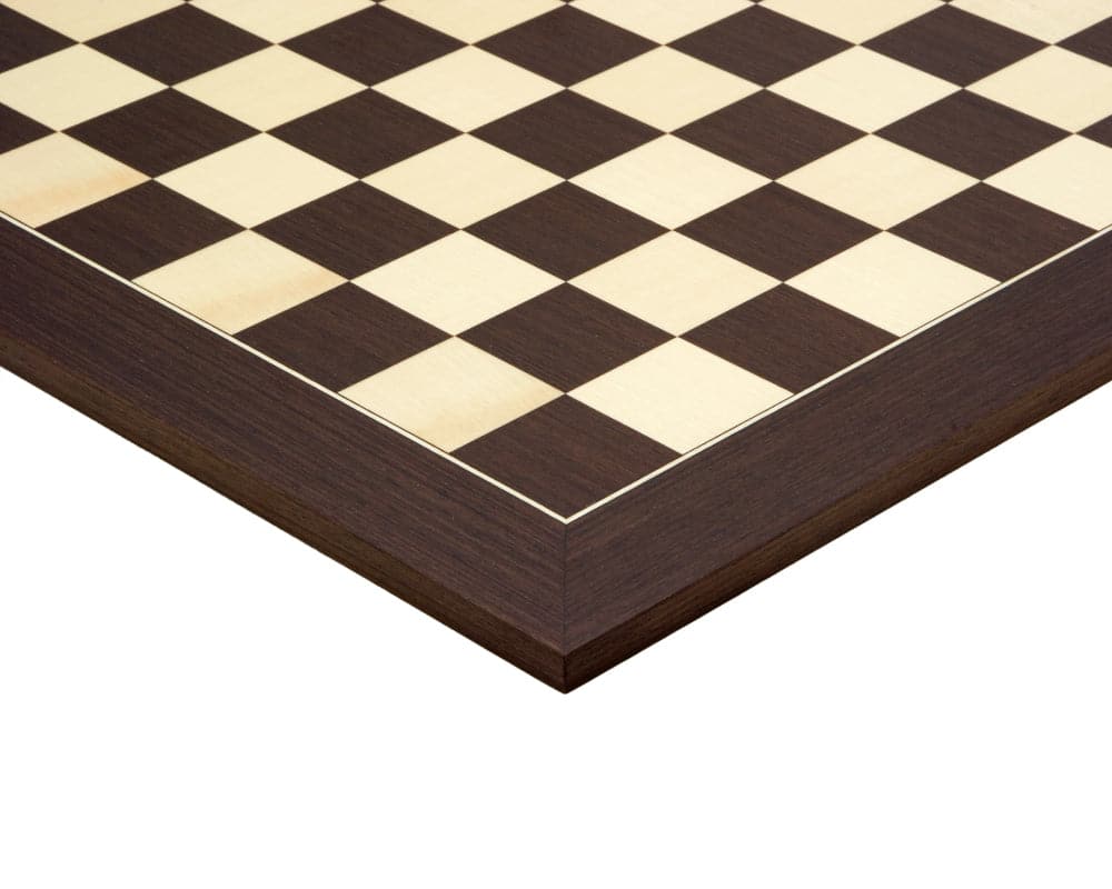 19.7 Inch Deluxe Chess Board made of high-grade Wenge and Maple with 1.97 inch playing squares, crafted in Spain by Rechapados Ferrer S.A.