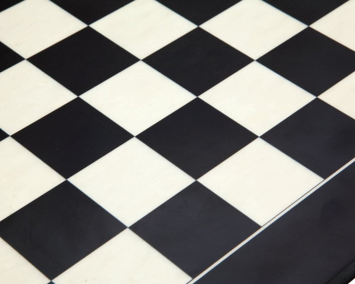 17.75 Inch black and maple deluxe chess board by Rechapados Ferrer S.A., featuring sleek black and light Maple squares in a contemporary design.