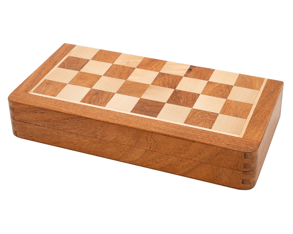 Deluxe Hardwood Folding Travel 12 Inch Chess Set - Magnetic