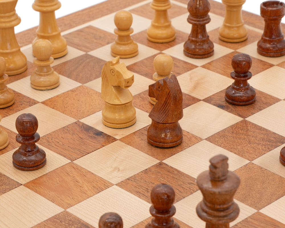 Deluxe Hardwood Folding Travel 12 Inch Chess Set - Magnetic