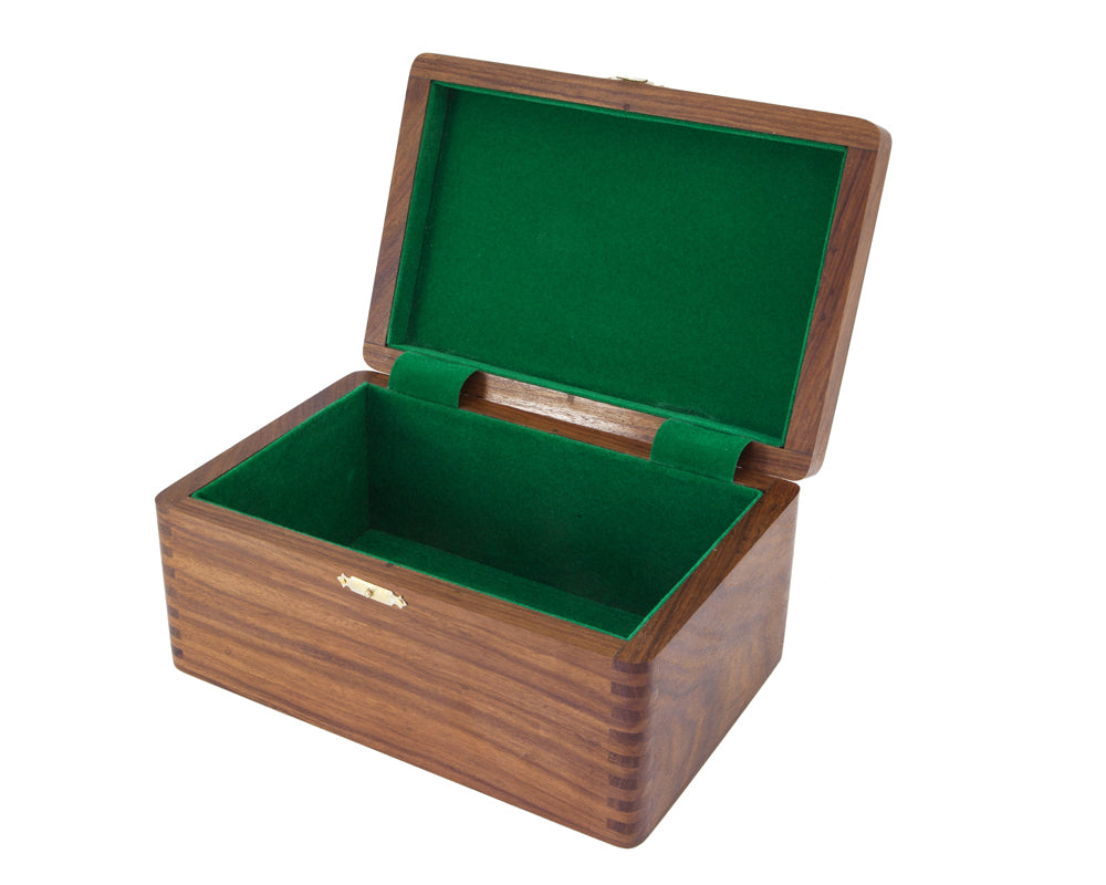 Polished Solid Wood Chess Case with Hinged Lid 9 by 4 Inches